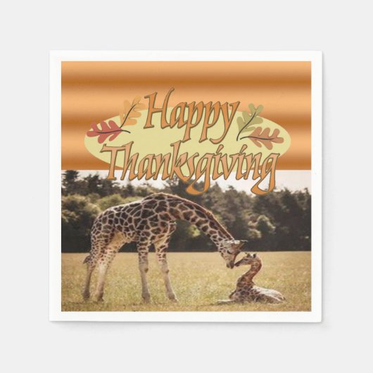 Thanksgiving papier servetten Giraffe (Voorkant)