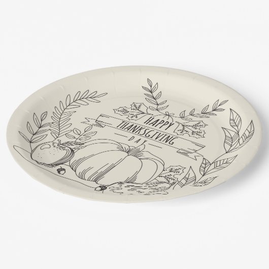 Thanksgiving Papieren Bordje (Gekanteld)