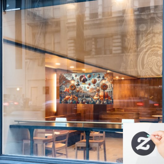 Thanksgiving Parade Window Cling Raamsticker (Cafe Raam)