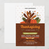 Thanksgiving Partij Flyer sjabloon Kaart (Voorkant / Achterkant)