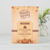 Thanksgiving Partij Flyer sjabloon Kaart (Staand voorkant)