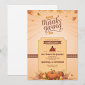 Thanksgiving Partij Flyer sjabloon Kaart (Voorkant / Achterkant)