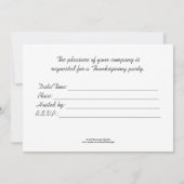 Thanksgiving Partij Uitnodiging Kleurigste Tijd (Achterkant)