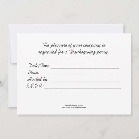 Thanksgiving Partij Uitnodiging Kleurigste Tijd (Achterkant)