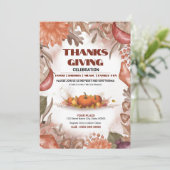 Thanksgiving-partij-uitnodigingsbrochure Kaart (Staand voorkant)
