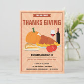 Thanksgiving-partij-uitnodigingsbrochure Kaart (Staand voorkant)