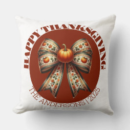  Thanksgiving Party& custom Family Name Simple Kussen