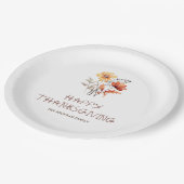 Thanksgiving Party Herfst Bloemen Elegant Modern Papieren Bordje (Gekanteld)