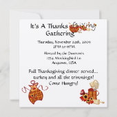 Thanksgiving Party Invitation Kaart (Achterkant)