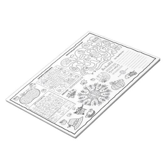 Thanksgiving Party Kleuractiviteit voor kinderen Notitieblok (Schuin)