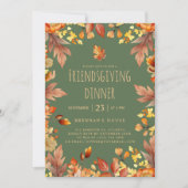 Thanksgiving Party Rustiek Vriendsgiving Diner Kaart (Voorkant)