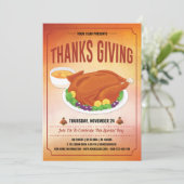 Thanksgiving Party Uitnodiging Sjabloon (Staand voorkant)