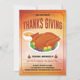 Thanksgiving Party Uitnodiging Sjabloon