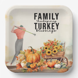 Thanksgiving Party voor Golfer Papieren Bordje