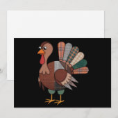 Thanksgiving Patchwork Gewatteerde Kalkoen Herfst Feestdagenkaart (Voorkant / Achterkant)