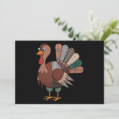 Thanksgiving Patchwork Gewatteerde Kalkoen Herfst Feestdagenkaart (Staand voorkant)