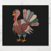Thanksgiving Patchwork Quilted Turkije Herfst Bier Etiket (Enkel label)