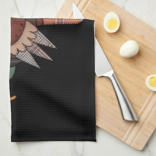 Thanksgiving Patchwork Quilted Turkije Herfst Theedoek (Quarter Fold)