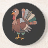 Thanksgiving Patchwork Quilted Turkije Herfst Zandsteen Onderzetter (Voorkant)