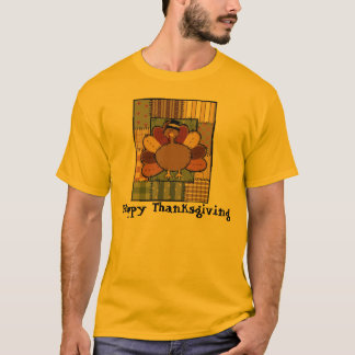 Thanksgiving Patchwork Turkije T-shirt