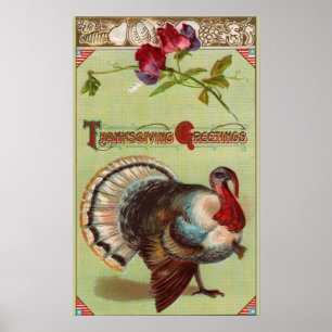  Thanksgiving Patriottisch Turkije Poster