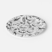 Thanksgiving Patroon Herfst Oogst Pompoen Papieren Bordje (Gekanteld)