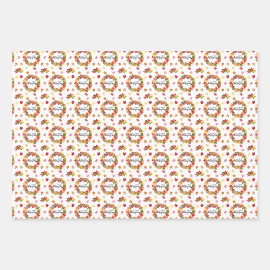 Thanksgiving Patroon Inpakpapier Vel (Voorkant 3)