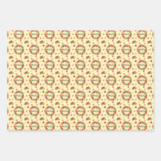 Thanksgiving Patroon Inpakpapier Vel (Voorkant 2)