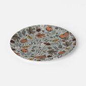 Thanksgiving Patroon Koe Schedel Herfst Oogst Papieren Bordje (Gekanteld)