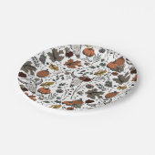 Thanksgiving Patroon Koe Schedel Herfst Oogst Papieren Bordje (Gekanteld)