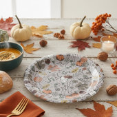 Thanksgiving Patroon Koe Schedel Herfst Oogst Papieren Bordje