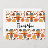 Thanksgiving Patroon met kalkoenen en pijlen Bedankkaart (Voorkant / Achterkant)