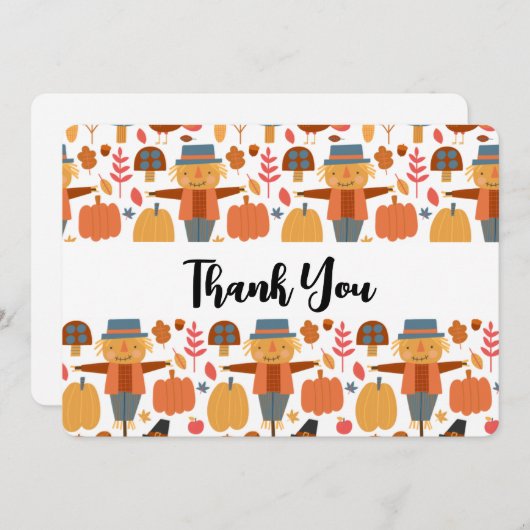 Thanksgiving Patroon met kalkoenen en pijlen Bedankkaart (Voorkant / Achterkant)