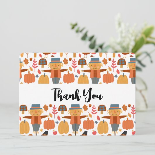 Thanksgiving Patroon met kalkoenen en pijlen Bedankkaart (Staand voorkant)