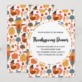 Thanksgiving Patroon met kalkoenen en pijlen Kaart (Voorkant / Achterkant)