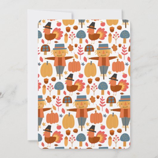 Thanksgiving Patroon met kalkoenen en pijlen Save The Date (Achterkant)