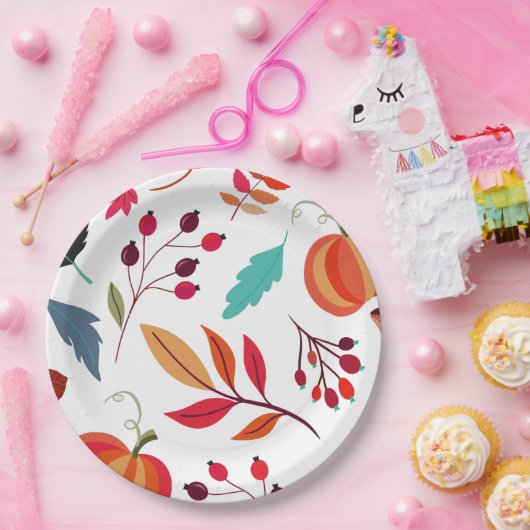 Thanksgiving Patroon Papieren Bordje (Feest)