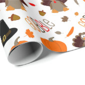 Thanksgiving-patroontroebel bevestigen geeft Bedan Cadeaupapier (Rol Hoek)