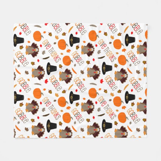 Thanksgiving-patroontroebel bevestigen geeft Bedan Fleece Deken (Voorkant (Horizontaal))