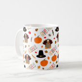 Thanksgiving-patroontroebel bevestigen geeft Bedan Koffiemok (Voorkant links)