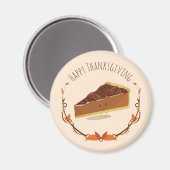 Thanksgiving Pecan Pie Slice Tan Brown glimlachen Magneet (Voorkant / Achterkant)