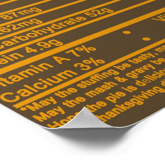 Thanksgiving pecanpasteitje Voeding T-Shirt Poster (Hoek)