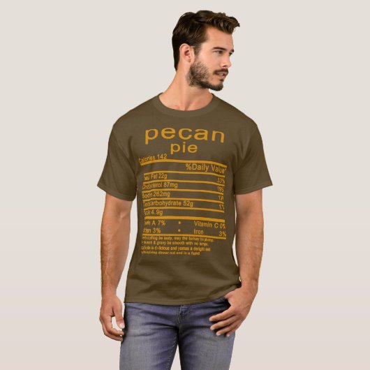 Thanksgiving pecanpasteitjes Voedingsgegevens T-shirt (Voorkant volledig)