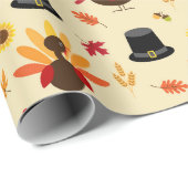 Thanksgiving pelgrim Petten — Verpakkingspapier Cadeaupapier (Rol Hoek)