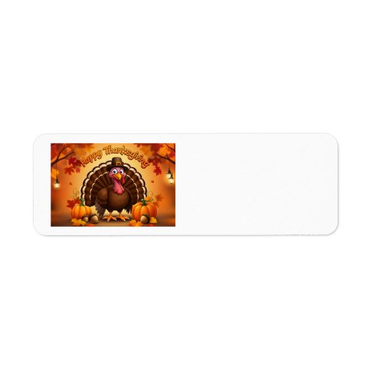 Thanksgiving pelgrim Turkije Adresetiketten Etiket (Voorkant)