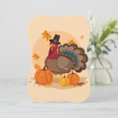 Thanksgiving pelgrim turkije kaart (Staand voorkant)