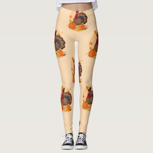 Thanksgiving pelgrim turkije leggings (Voorkant)