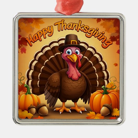 Thanksgiving Pelgrim Turkije Ornament (Voorkant)