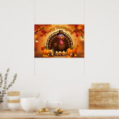 Thanksgiving Pelgrim Turkije Poster (Keuken)