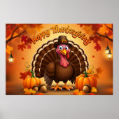 Thanksgiving Pelgrim Turkije Poster (Voorkant)